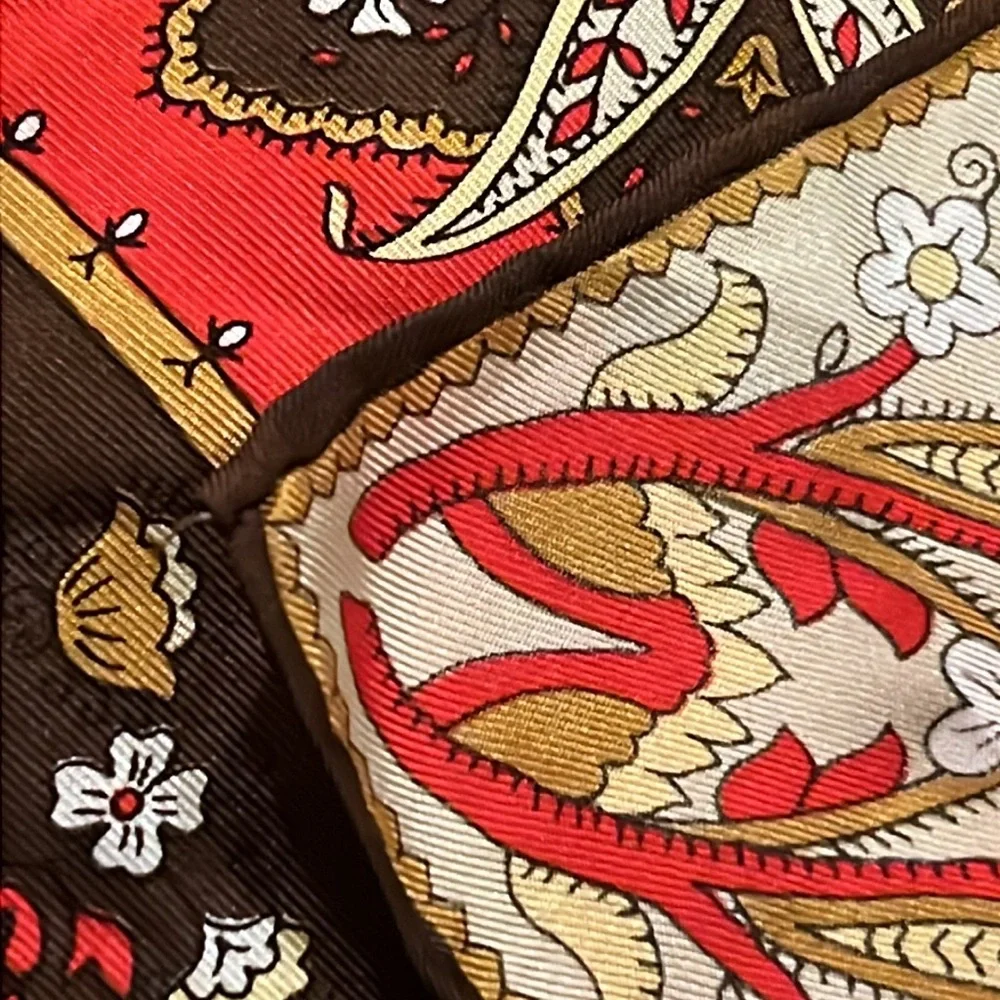 Vintage hand rolled silk scarf 30” square